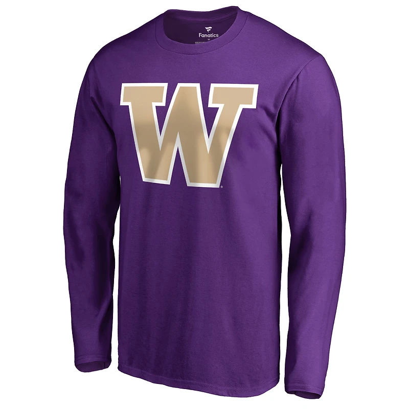 Men's Purple Washington Huskies Primary Team Logo Long Sleeve T-Shirt