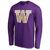 Men's Purple Washington Huskies Primary Team Logo Long Sleeve T-Shirt