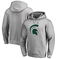 Men's Ash Michigan State Spartans Primary Team Logo Pullover Hoodie