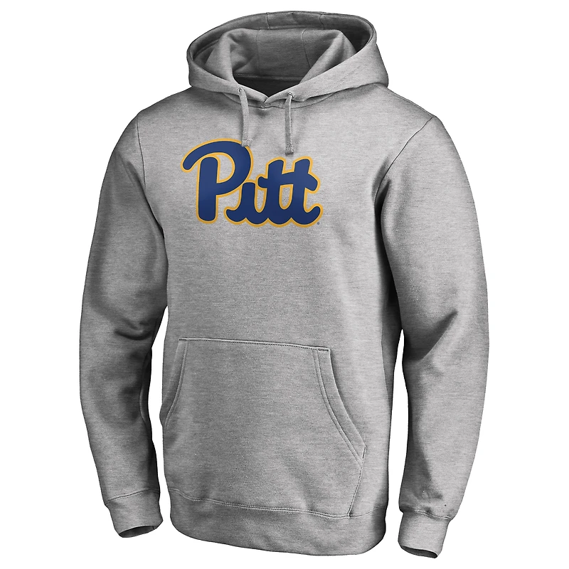 Men's Ash Pitt Panthers Primary Team Logo Pullover Hoodie