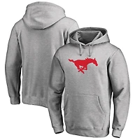 Men's Ash SMU Mustangs Primary Team Logo Pullover Hoodie