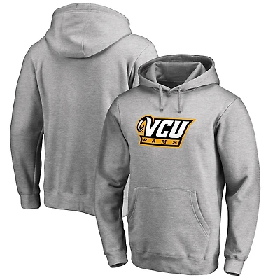 Men's Ash VCU Rams Primary Team Logo Pullover Hoodie