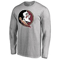 Men's Ash Florida State Seminoles Primary Logo Long Sleeve T-Shirt
