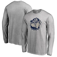 Men's Ash Georgetown Hoyas Primary Logo Long Sleeve T-Shirt