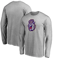 Men's Ash James Madison Dukes Primary Logo Long Sleeve T-Shirt