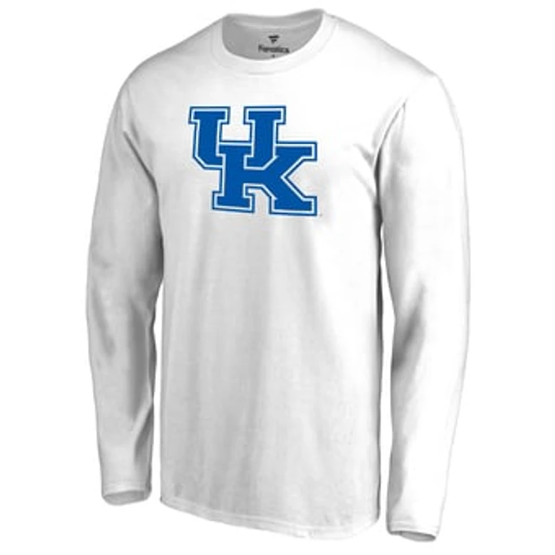 Men's White Kentucky Wildcats Primary Logo Long Sleeve T-Shirt