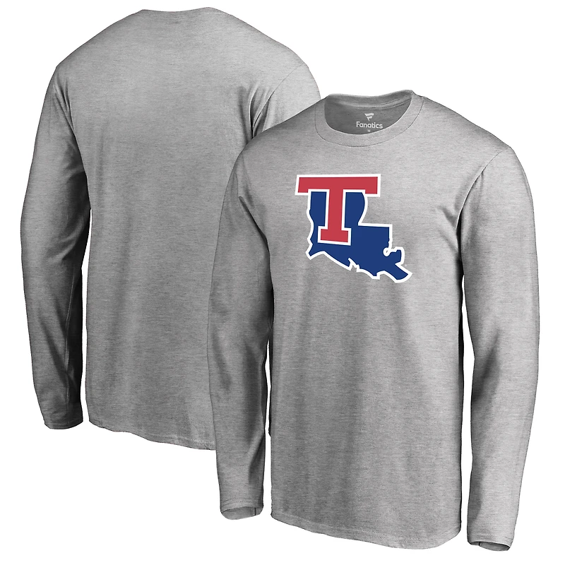 Men's Ash Louisiana Tech Bulldogs Primary Logo Long Sleeve T-Shirt