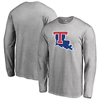 Men's Ash Louisiana Tech Bulldogs Primary Logo Long Sleeve T-Shirt