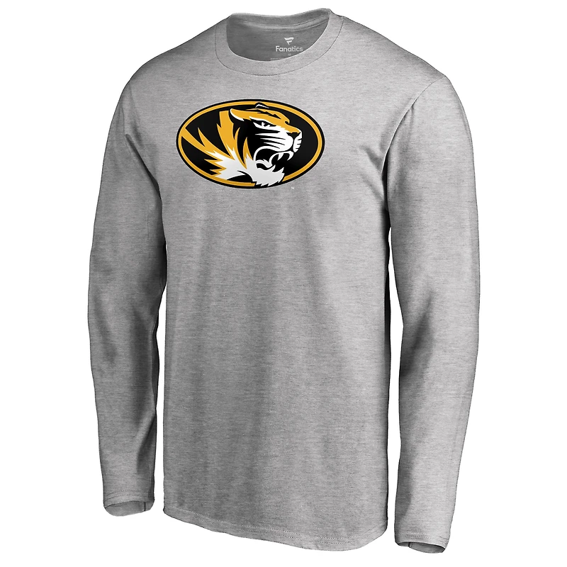 Men's Ash Missouri Tigers Primary Logo Long Sleeve T-Shirt