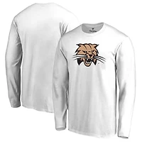 Men's White Ohio Bobcats Primary Logo Long Sleeve T-Shirt