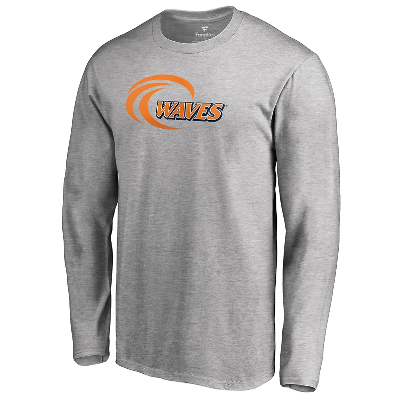 Men's Ash Pepperdine Waves Primary Logo Long Sleeve T-Shirt