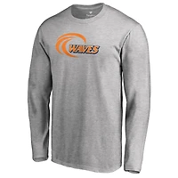 Men's Ash Pepperdine Waves Primary Logo Long Sleeve T-Shirt