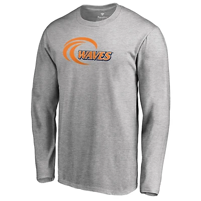 Men's Ash Pepperdine Waves Primary Logo Long Sleeve T-Shirt