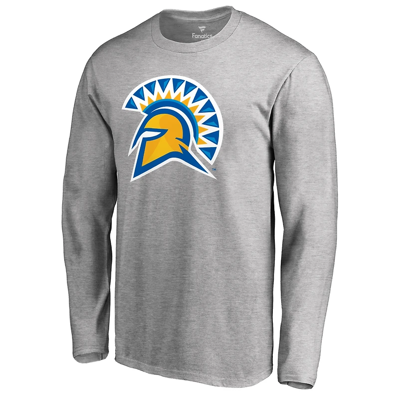 Men's Ash San Jose State Spartans Primary Logo Long Sleeve T-Shirt