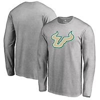 Men's Ash South Florida Bulls Primary Logo Long Sleeve T-Shirt