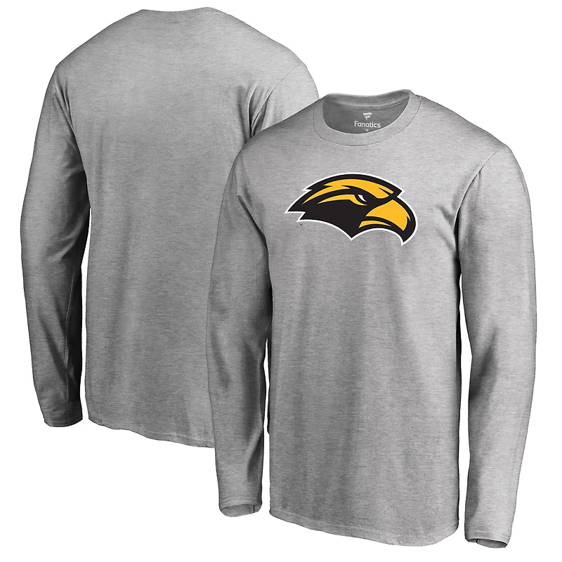 Men's Ash Southern Miss Golden Eagles Primary Logo Long Sleeve T-Shirt
