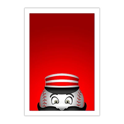 Cincinnati Reds Mascot 14" x 20" Minimalist Art Giclee
