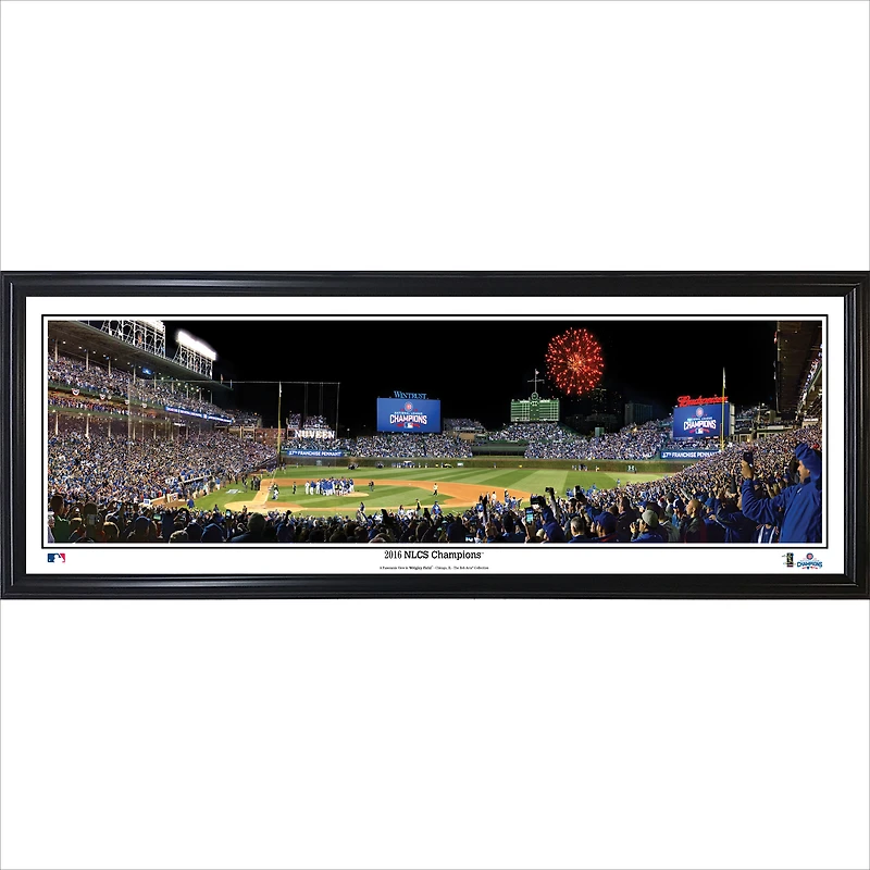 Chicago Cubs 14" x 40" 2016 NLCS Champions Standard Black Frame Panorama