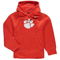 Youth Nike Orange Clemson Tigers Logo KO Pullover Performance Hoodie