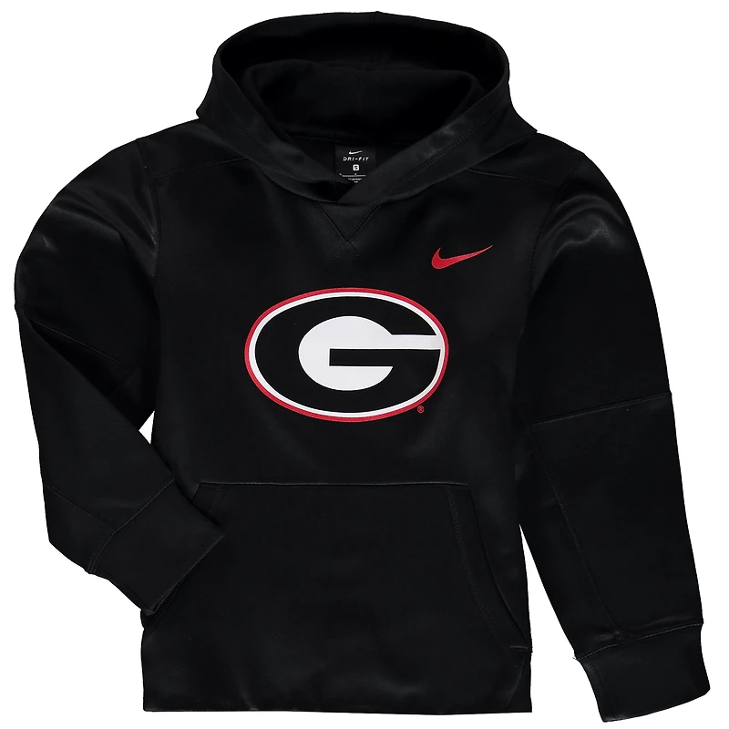 Youth Nike Black Georgia Bulldogs Logo KO Pullover Performance Hoodie