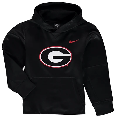 Youth Nike Black Georgia Bulldogs Logo KO Pullover Performance Hoodie
