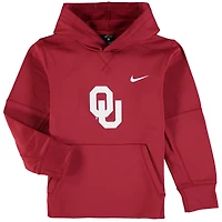 Youth Nike Crimson Oklahoma Sooners Logo KO Pullover Performance Hoodie