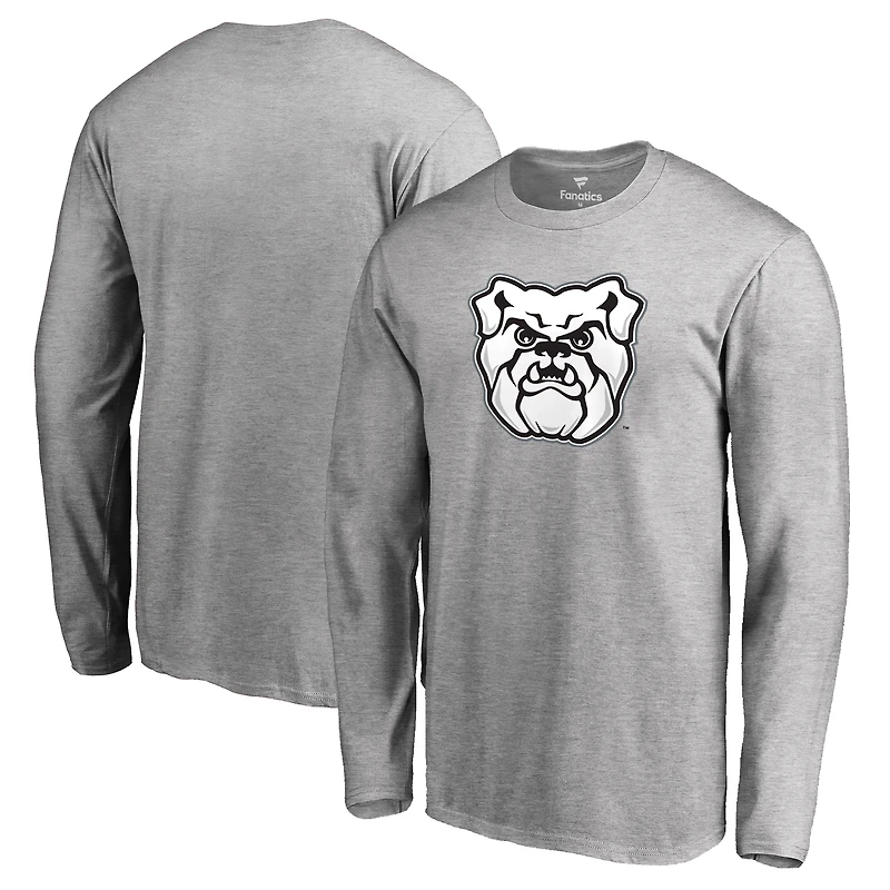 Men's Ash Butler Bulldogs Primary Logo Long Sleeve T-Shirt