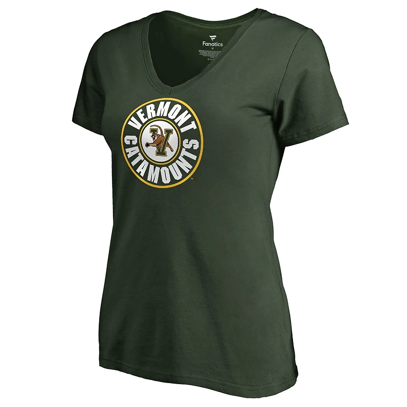 Women's Green Vermont Catamounts Random Logo One T-Shirt