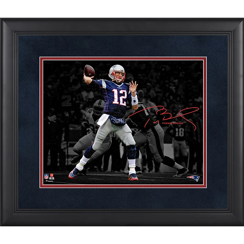 Tom Brady New England Patriots Framed 11" x 14" Spotlight Photograph - Facsimile Signature