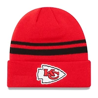 Men's New Era Red Kansas City Chiefs Team Logo Cuffed Knit Hat