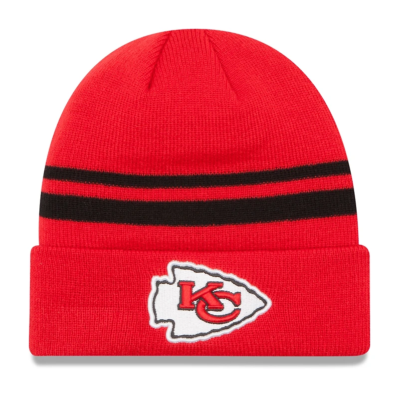 Men's New Era Red Kansas City Chiefs Team Logo Cuffed Knit Hat
