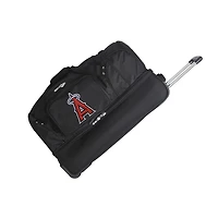 MOJO Los Angeles Angels Black 27'' 2-Wheel Drop Bottom Rolling Duffel Bag