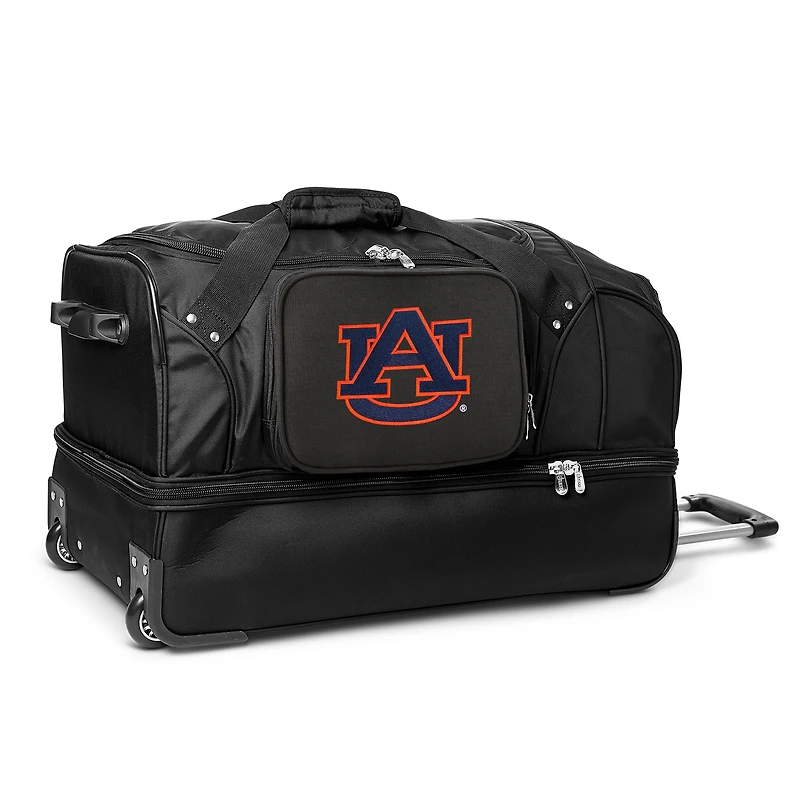 MOJO Auburn Tigers Black 27'' 2-Wheel Drop Bottom Rolling Duffel Bag
