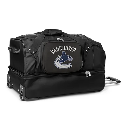 MOJO Vancouver Canucks Black 27'' 2-Wheel Drop Bottom Rolling Duffel Bag