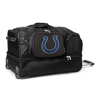 MOJO Indianapolis Colts Black 27'' 2-Wheel Drop Bottom Rolling Duffel Bag