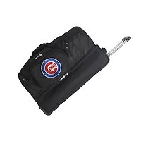 MOJO Chicago Cubs Black 27'' 2-Wheel Drop Bottom Rolling Duffel Bag