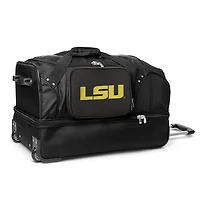 MOJO LSU Tigers Black 27'' 2-Wheel Drop Bottom Rolling Duffel Bag