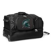 MOJO Michigan State Spartans Black 27'' 2-Wheel Drop Bottom Rolling Duffel Bag