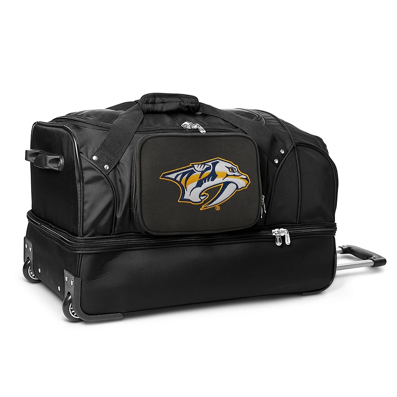MOJO Nashville Predators Black 27'' 2-Wheel Drop Bottom Rolling Duffel Bag