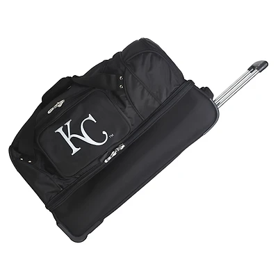 MOJO Kansas City Royals Black 27'' 2-Wheel Drop Bottom Rolling Duffel Bag