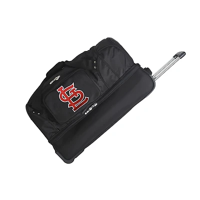 MOJO St. Louis Cardinals Black 27'' 2-Wheel Drop Bottom Rolling Duffel Bag