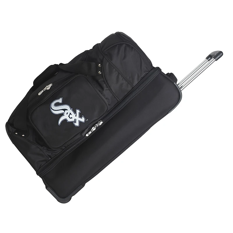 MOJO Chicago White Sox Black 27'' 2-Wheel Drop Bottom Rolling Duffel Bag