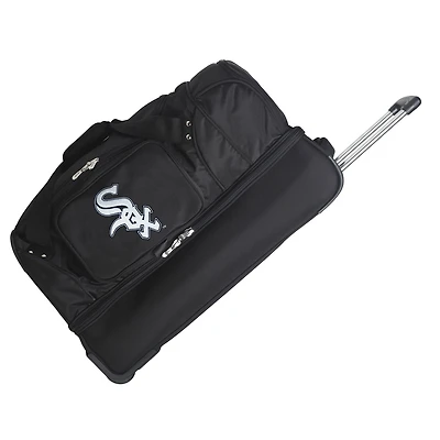 MOJO Chicago White Sox Black 27'' 2-Wheel Drop Bottom Rolling Duffel Bag