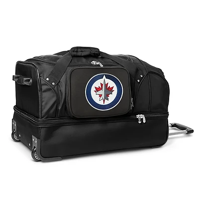 MOJO Winnipeg Jets Black 27'' 2-Wheel Drop Bottom Rolling Duffel Bag
