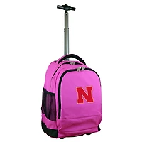 Pink Nebraska Huskers 19'' Premium Wheeled Backpack