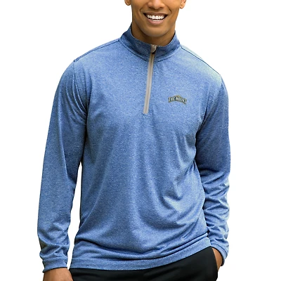 Men's Heather Black Mount St. Mary's Mountaineers Mesh Tech Quarter-Zip Sweater