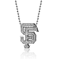 Women's Alex Woo San Francisco Giants Little Logo 14kt White Gold & Diamond Necklace