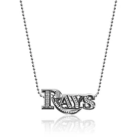 Women's Alex Woo Tampa Bay Rays Little Logo 14kt White Gold & Diamond Necklace