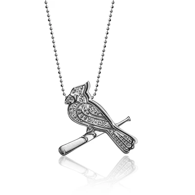 Women's Alex Woo St. Louis Cardinals Little Bird Logo 14kt White Gold & Diamond Necklace