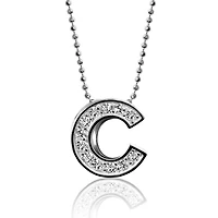 Women's Alex Woo Chicago Cubs Little Logo 14kt White Gold & Diamond Necklace